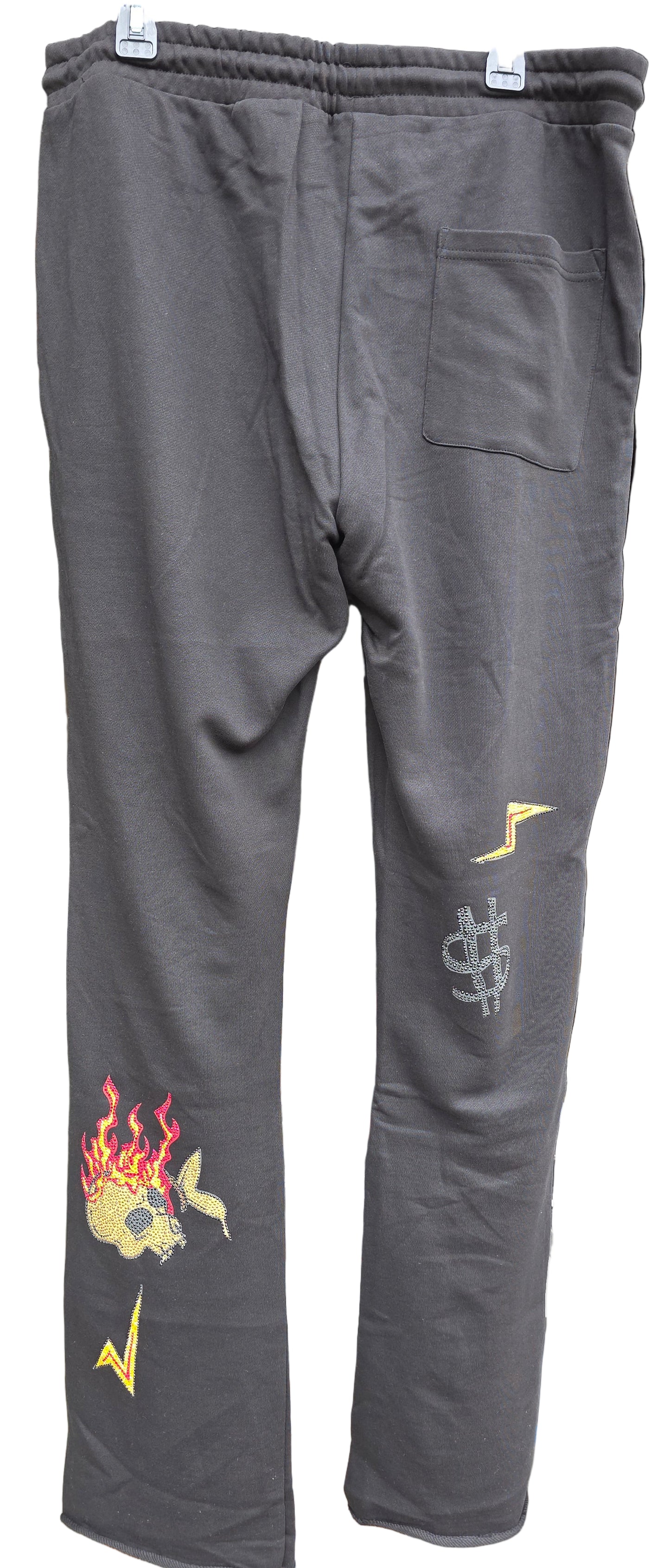 Left Point Rhinestone Sweat pants. Size 2XL, uncuffed