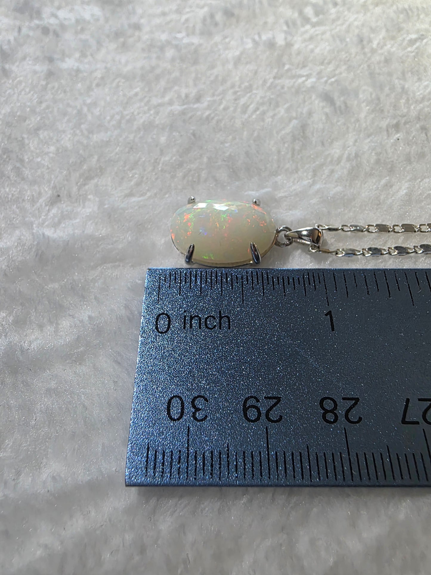 .925 Sterling Silver Necklace with a 5.75 Ct. White Ethiopian Opal