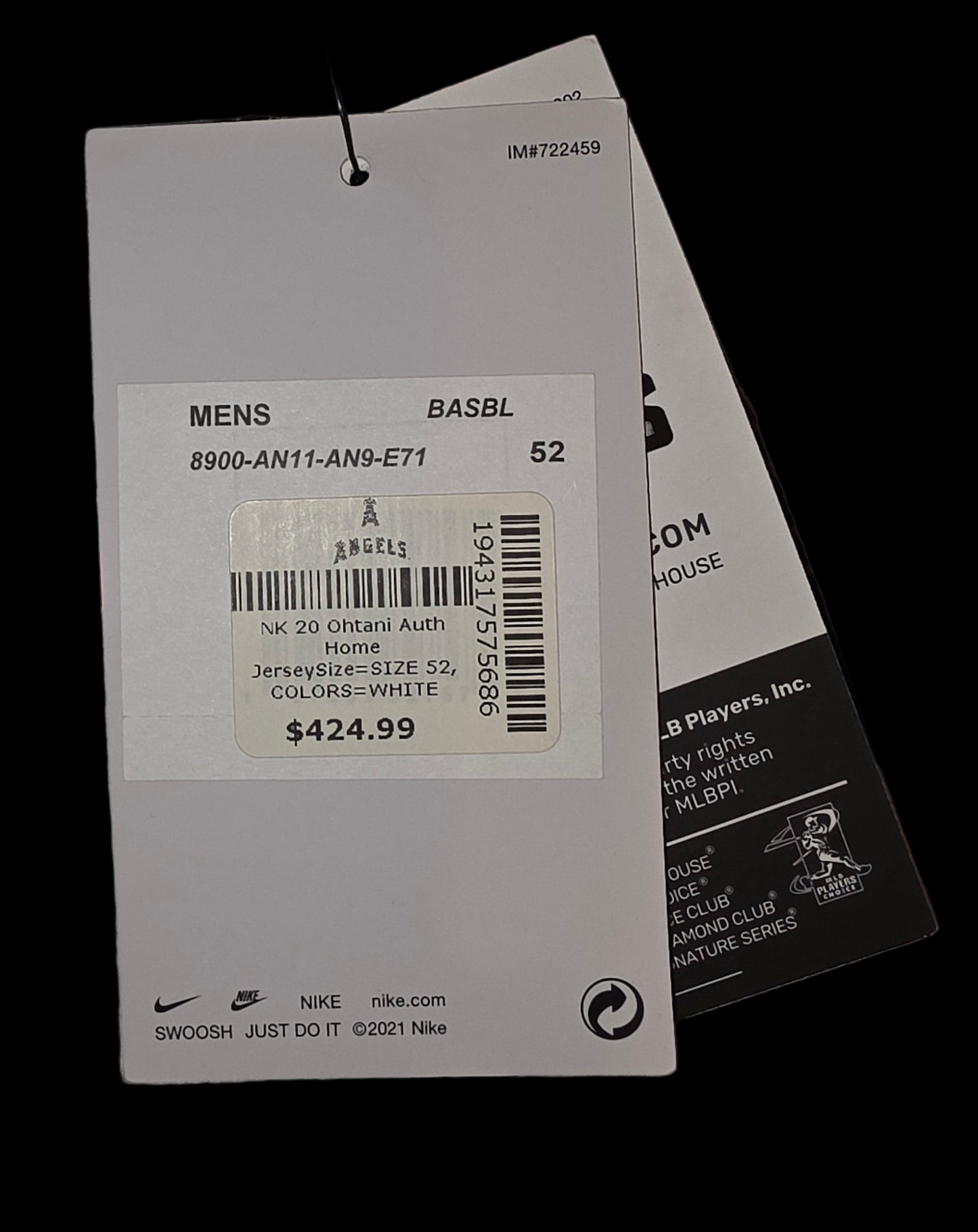 Nike Shohei Ohtani # 17 Los Angels Authentic (same as on field) Home Jersey White Mens Size 52 (Retail 424.99)