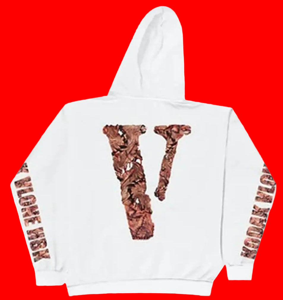 Vlone Mens Size Large Kodak Black Zombie Hoodie Rare White Sweatshirt Pullover
