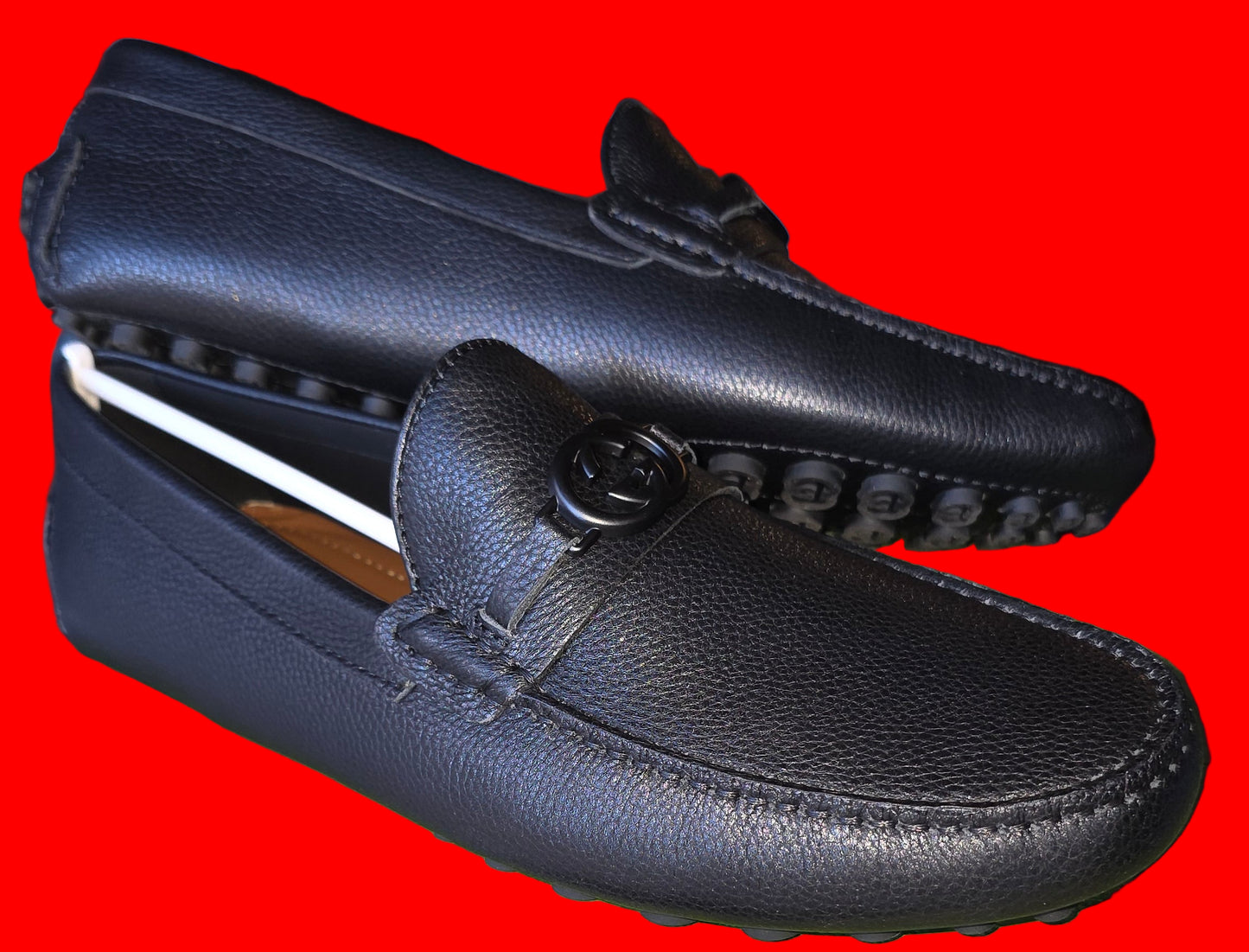 Gucci
Men's Havel Interlocking G Leather Drivers Black Size 11