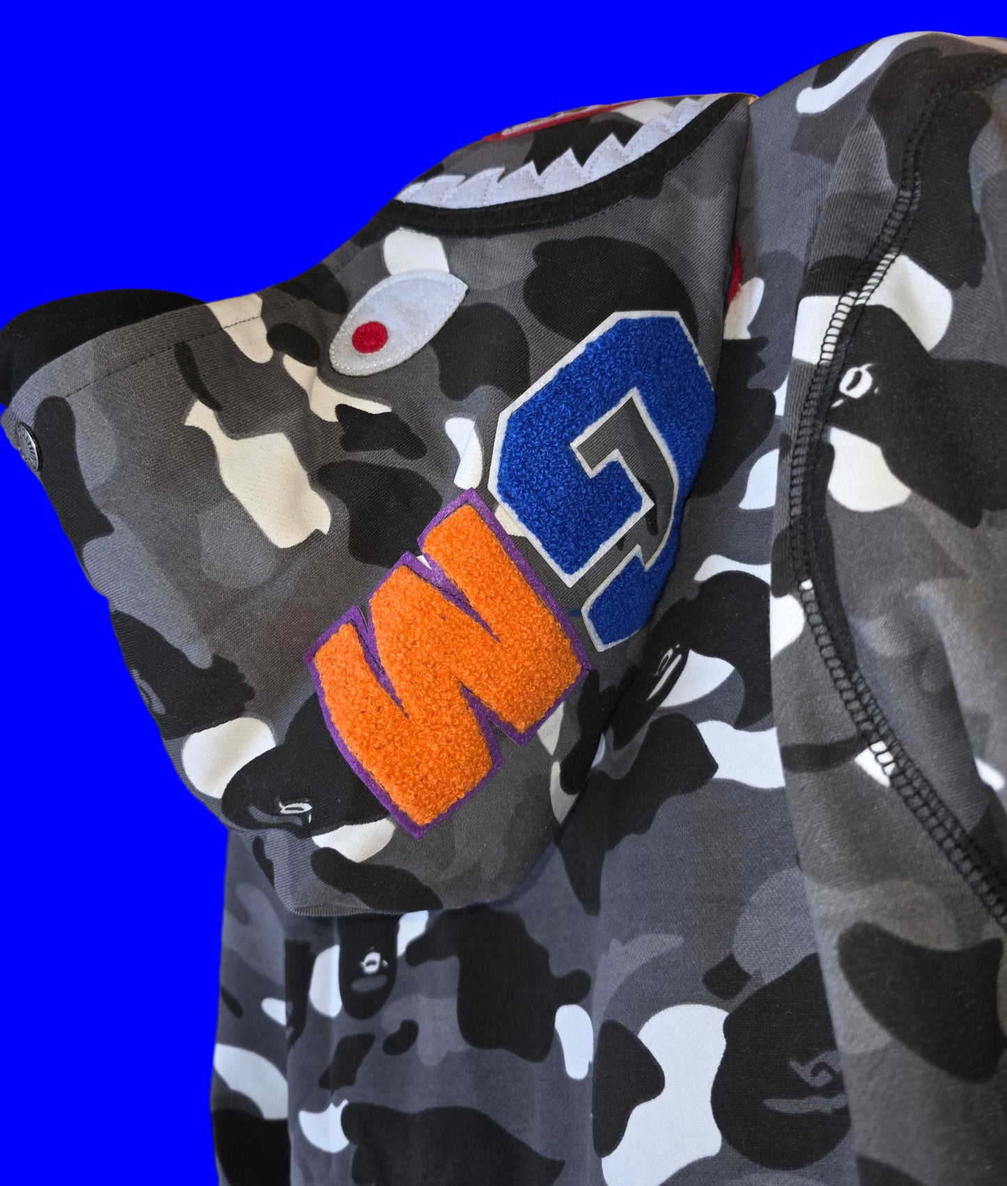 A Bathing Ape, Bape, Bape City Camo Shark full zip hoodie black,Fitted, Large, XL and 2XL