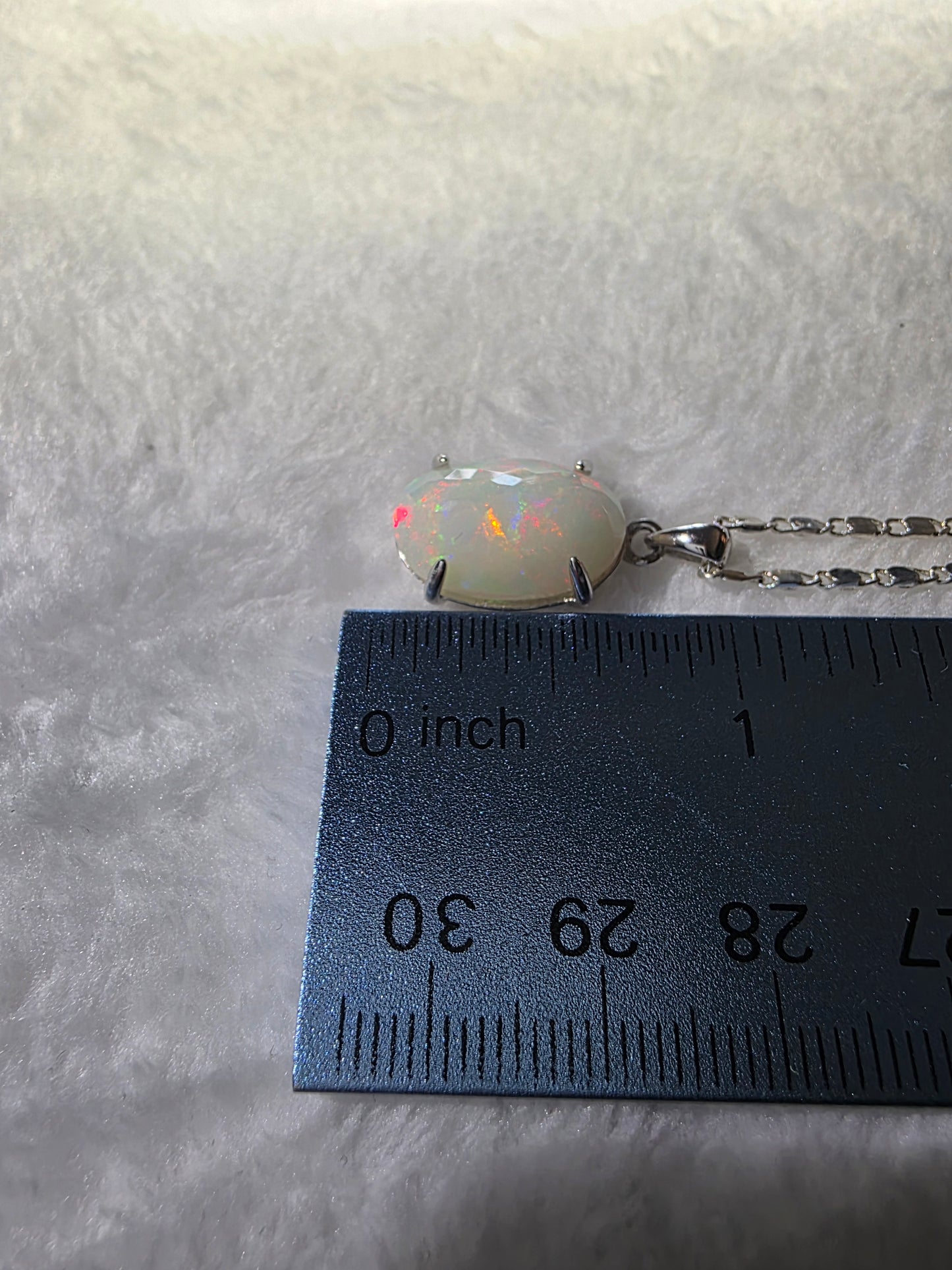 .925 Sterling Silver Necklace with a 5.75 Ct. White Ethiopian Opal
