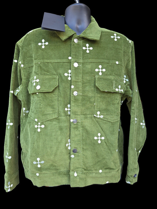 Size Medium                         BLACK SCALE LE-NOX CORDUROY JACKET Colorway WASABI