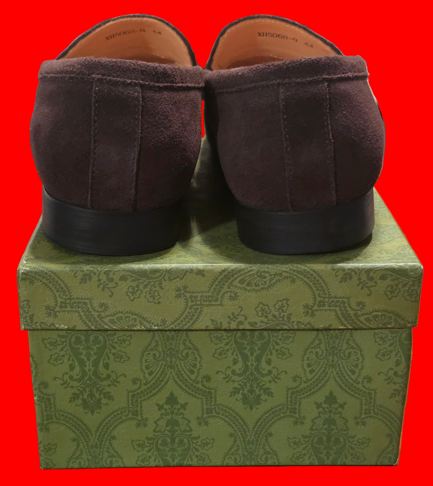 Men's Gucci Jordaan Dark Brown loafer with GG Embossed,Mens Size 10