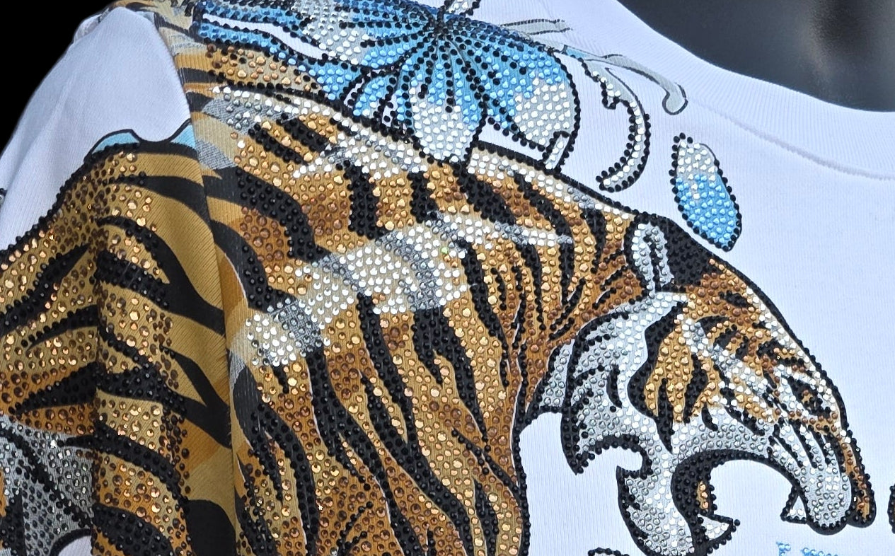 Left Pont Sweatshirt Double Tiger - Rhinestone