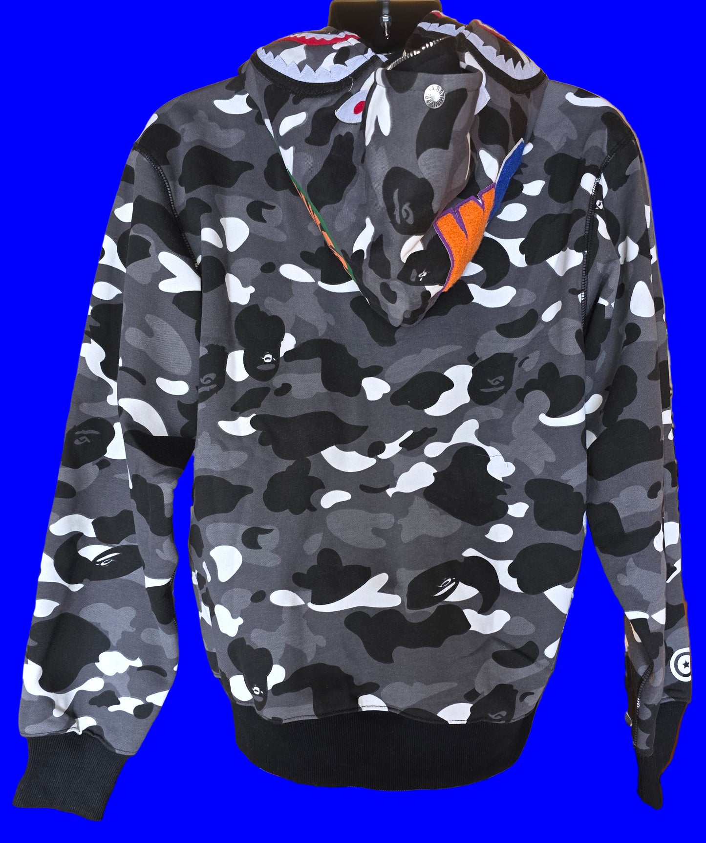 A Bathing Ape, Bape, Bape City Camo Shark full zip hoodie black,Fitted, Large, XL and 2XL