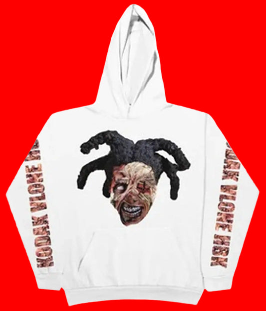 Vlone Mens Size Large Kodak Black Zombie Hoodie Rare White Sweatshirt Pullover
