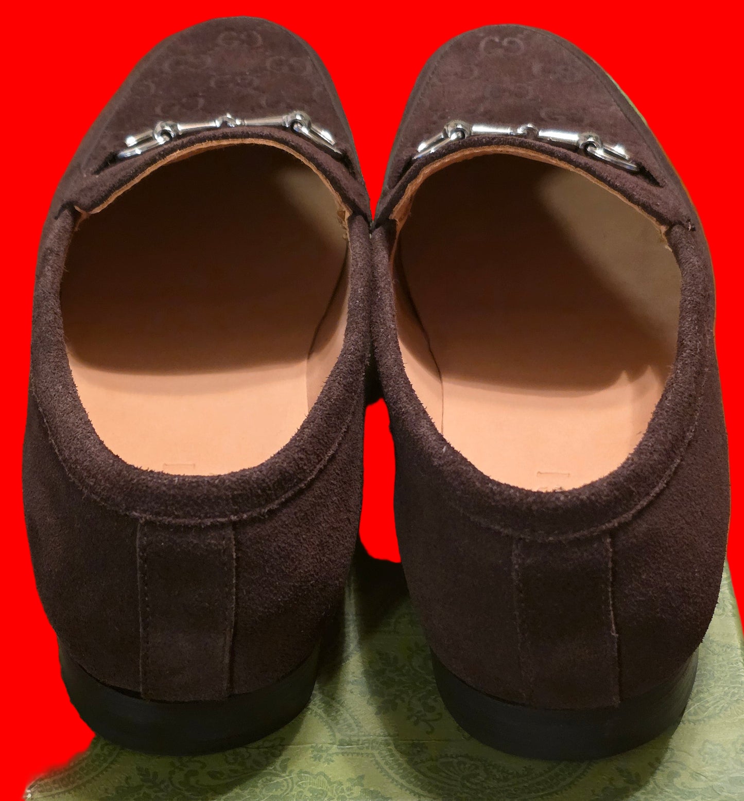 Men's Gucci Jordaan Dark Brown loafer with GG Embossed,Mens Size 10