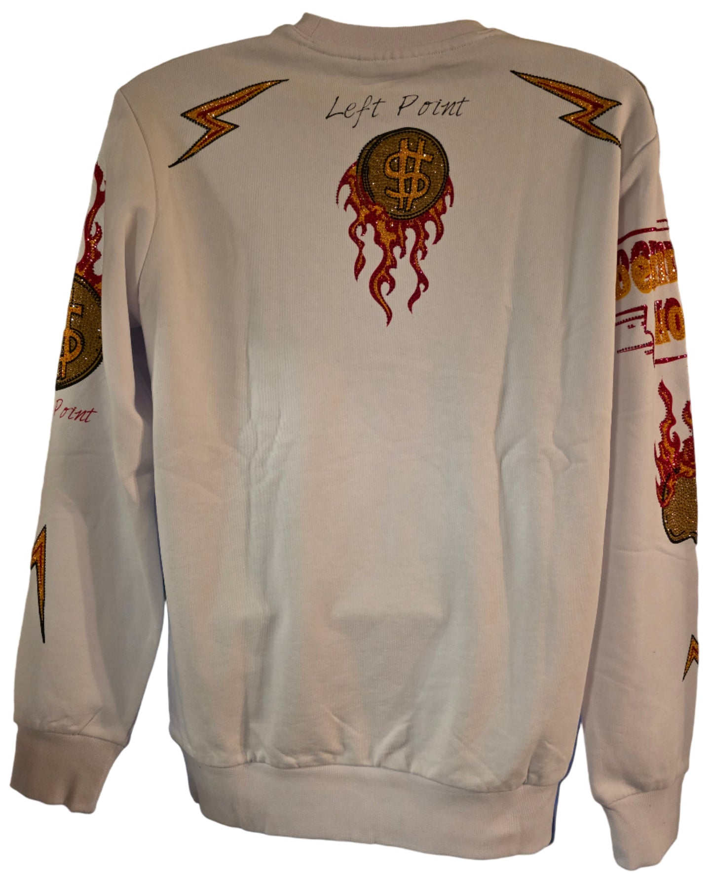 Men's size Large Left Point Sweatshirt Flash Bear with Rhinestones