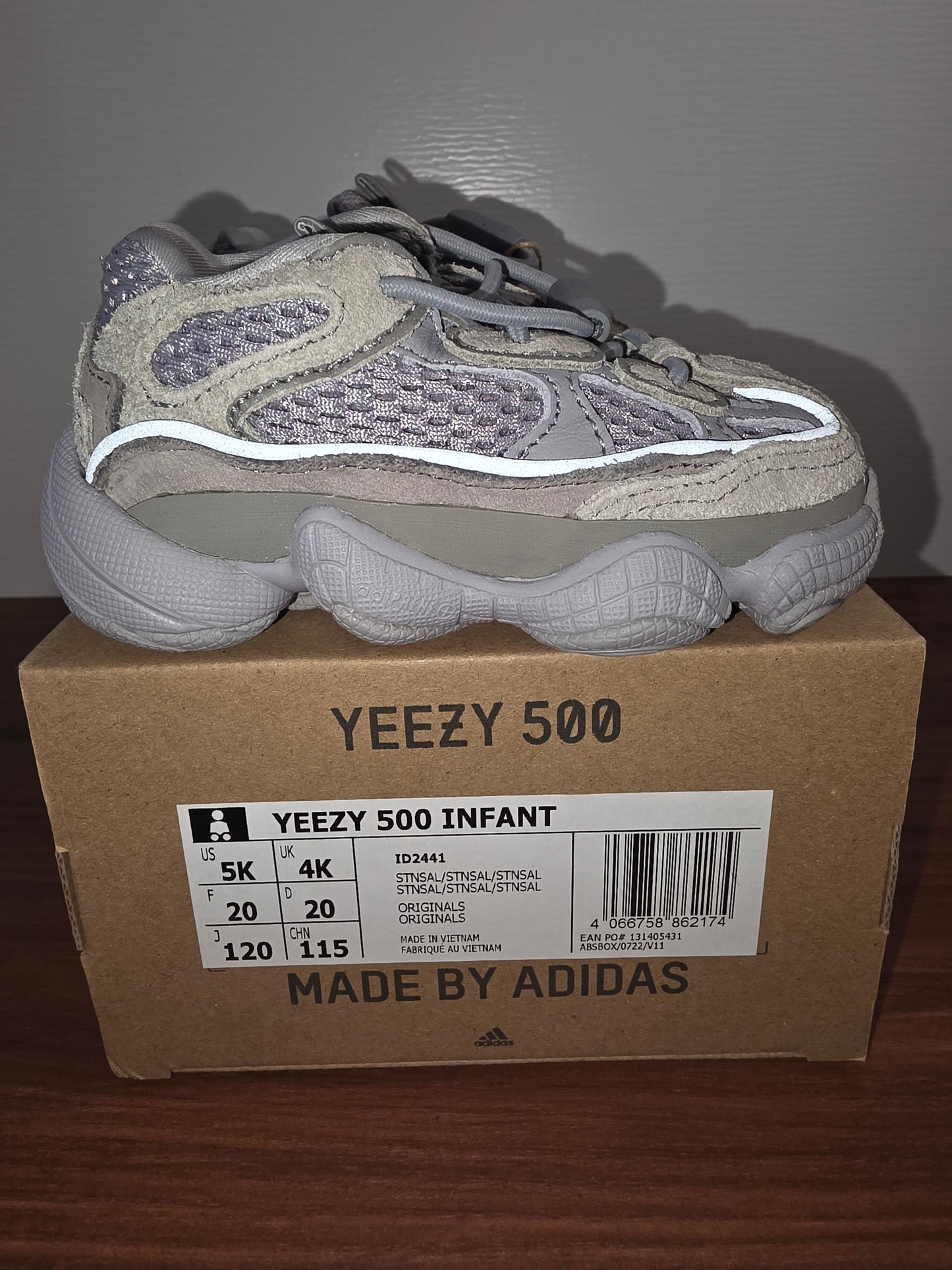 Yeezy 500 Infant (ID2441) Stone Salt New with Box
