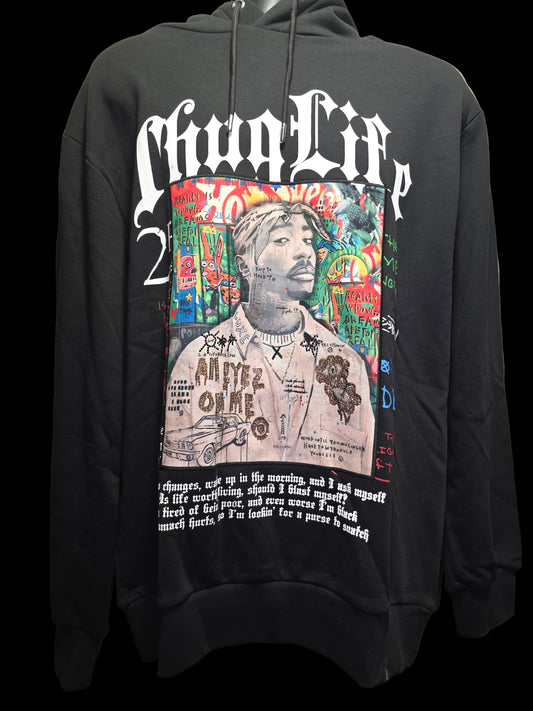 Left Point Tupac Hoodie with Rhinestones