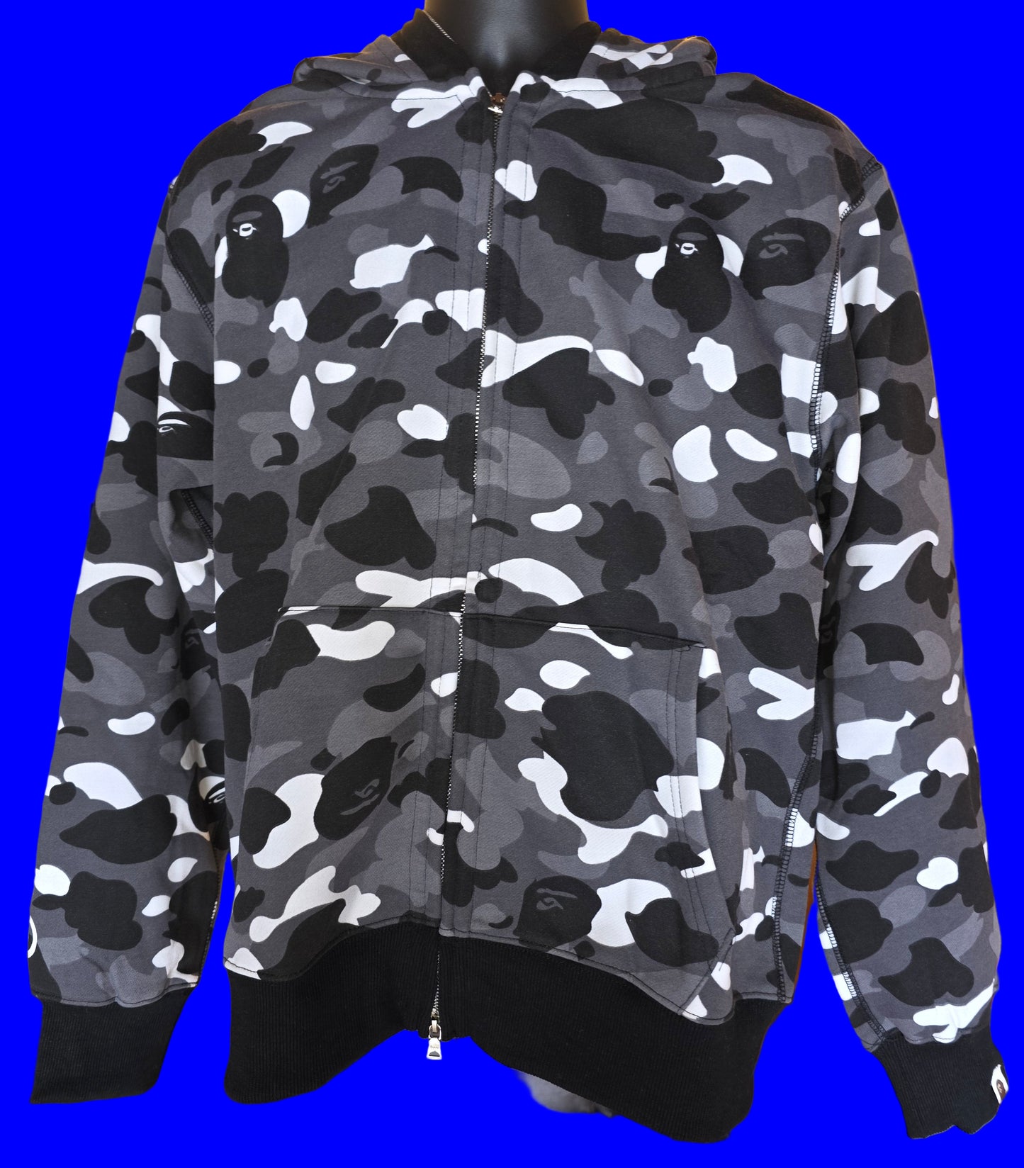 A Bathing Ape, Bape, Bape City Camo Shark full zip hoodie black,Fitted, Large, XL and 2XL
