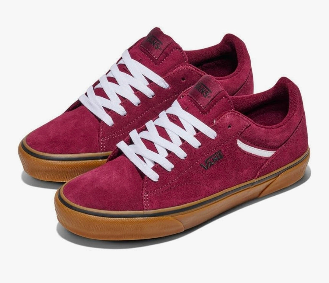 Vans Men's Seldan Shoe | Retro Tennis Inspired Sneakers for Fashion, Work & Everyday Wear, Suede Gum Port Mens Size 10