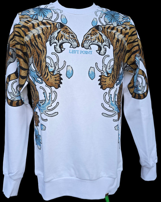 Left Pont Sweatshirt Double Tiger - Rhinestone