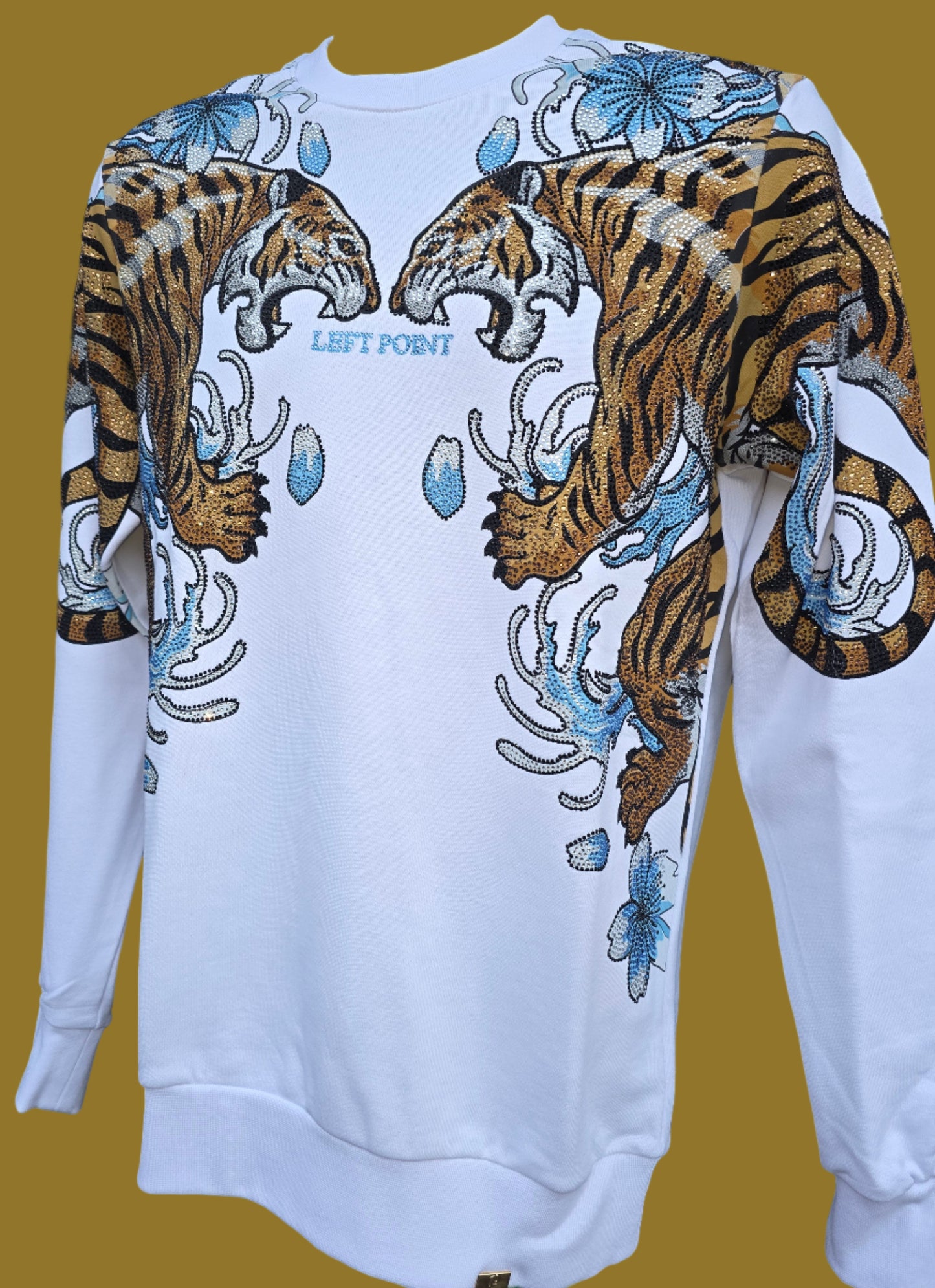 Left Pont Sweatshirt Double Tiger - Rhinestone