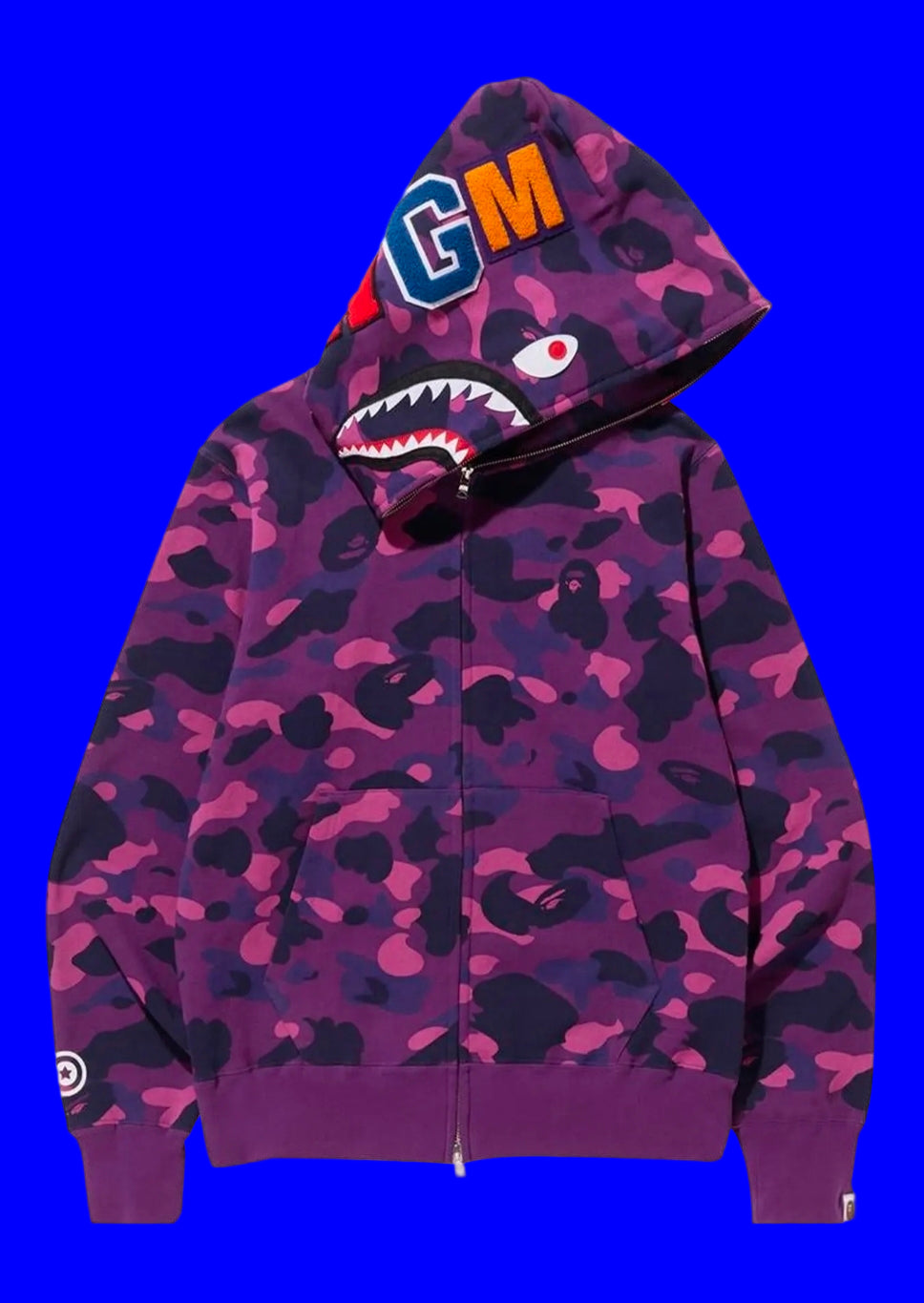 BAPE, Color Camo Shark Full Zip Hoodie (FW24) fitted Size XL and 2XL (Fits 1 size small)