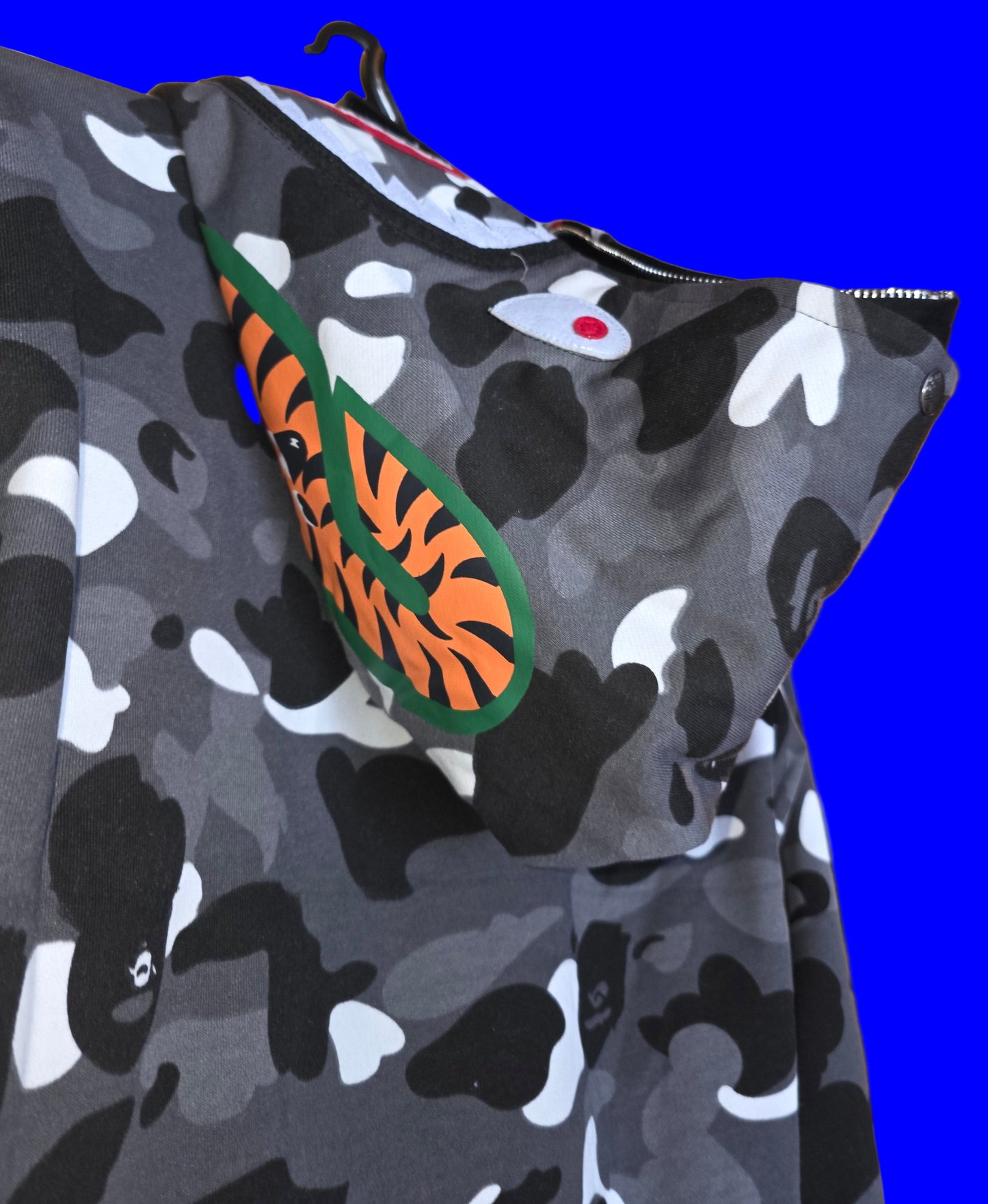 A Bathing Ape, Bape, Bape City Camo Shark full zip hoodie black,Fitted, Large, XL and 2XL