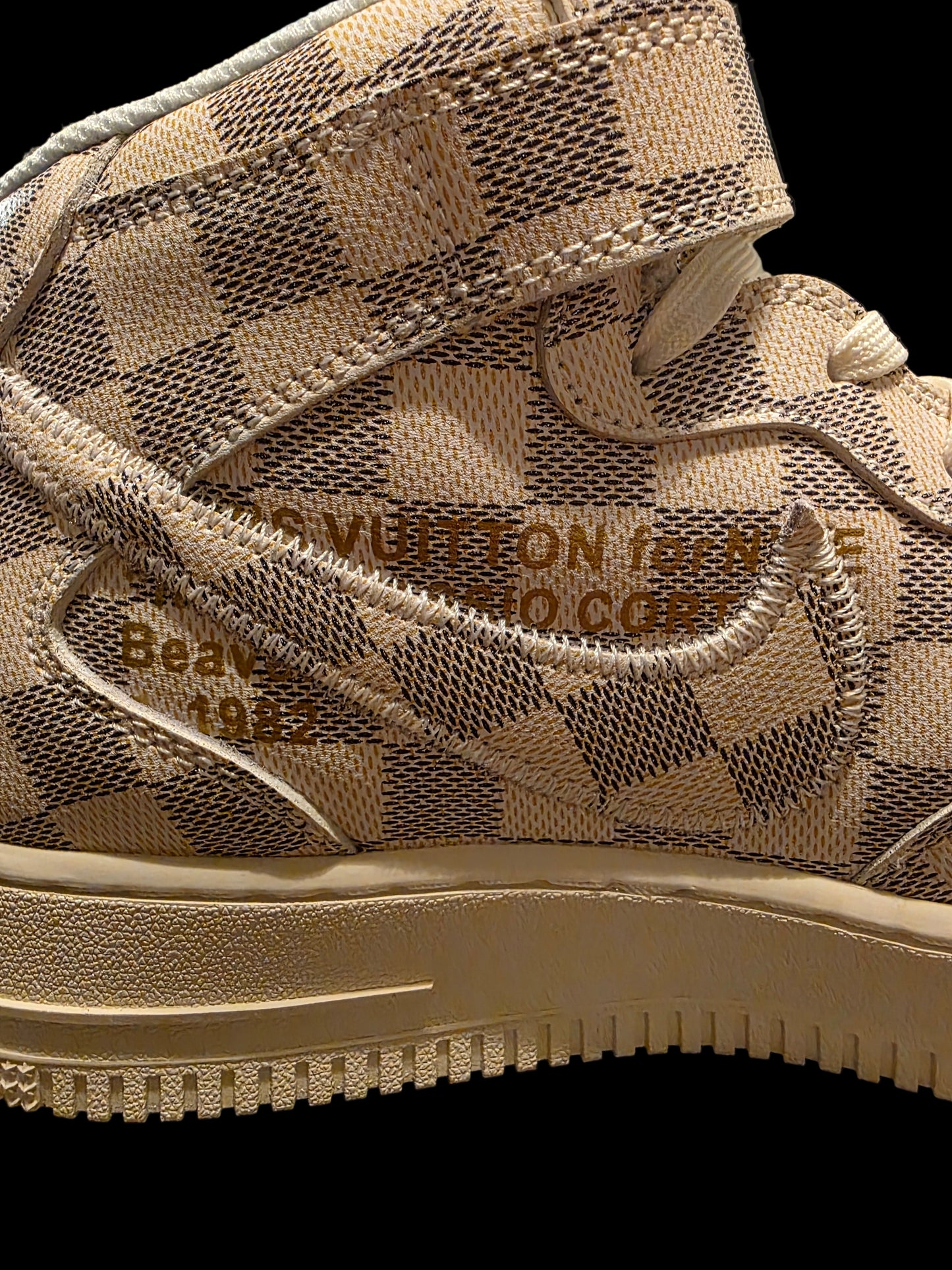 Louis Vuitton x Nike Air Force 1 Mid "Graffiti" sneaker, designed by Virgil Abloh, Men's Size 10