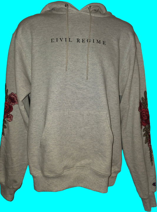 Size Men's Medium                  Civil Regime Hoodie Champion Red Rose Embroidered Floral Pullover