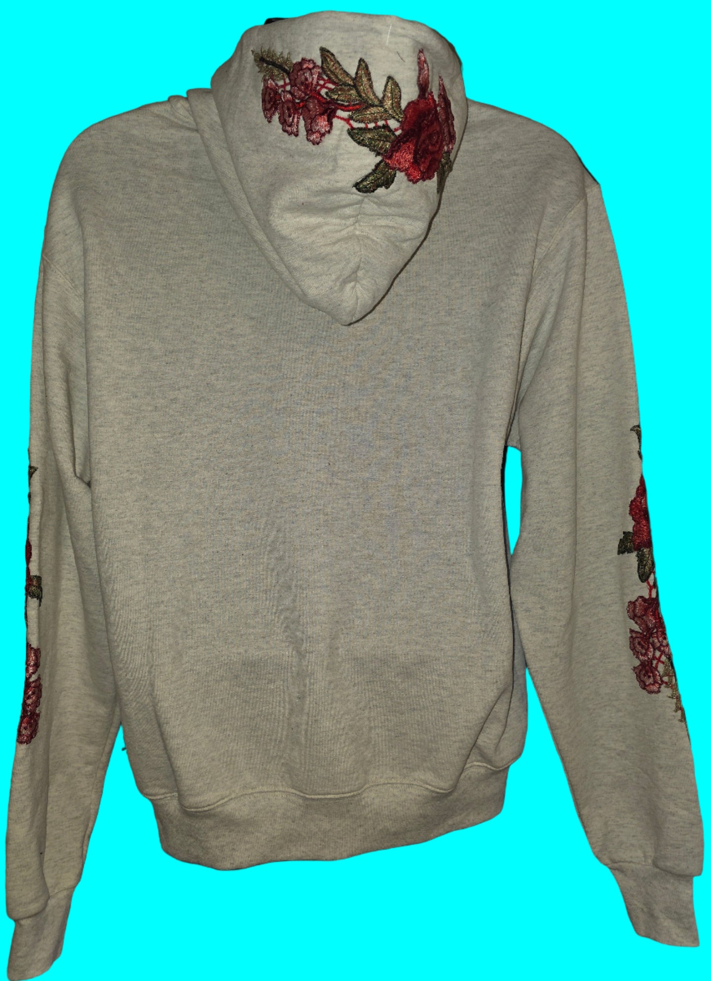 Size Men's Medium                  Civil Regime Hoodie Champion Red Rose Embroidered Floral Pullover