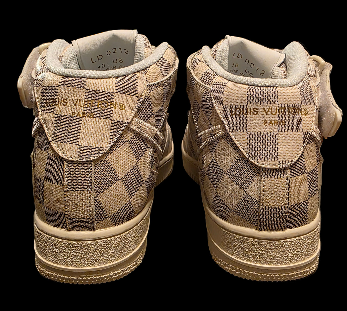 Louis Vuitton x Nike Air Force 1 Mid "Graffiti" sneaker, designed by Virgil Abloh, Men's Size 10