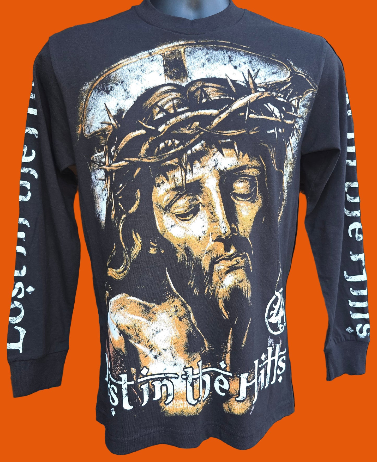 Lost in the Hills Jesus Crucifixion Long Sleeve T-shirt Size Small