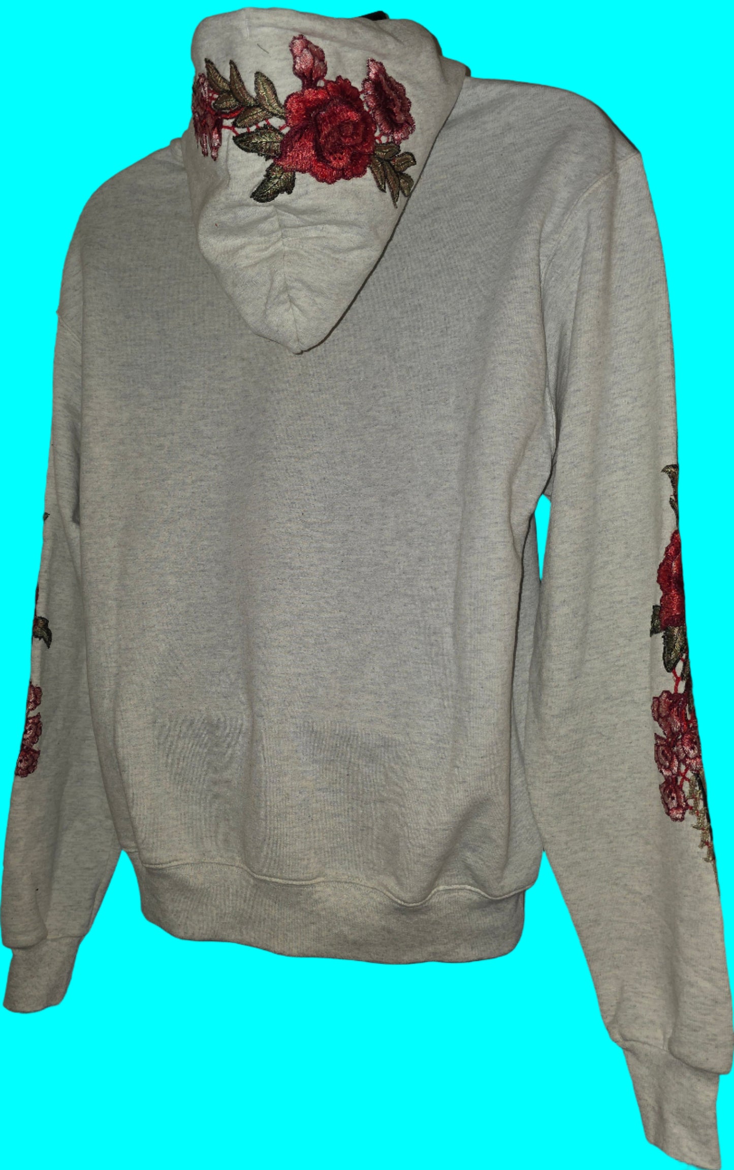 Size Men's Medium                  Civil Regime Hoodie Champion Red Rose Embroidered Floral Pullover