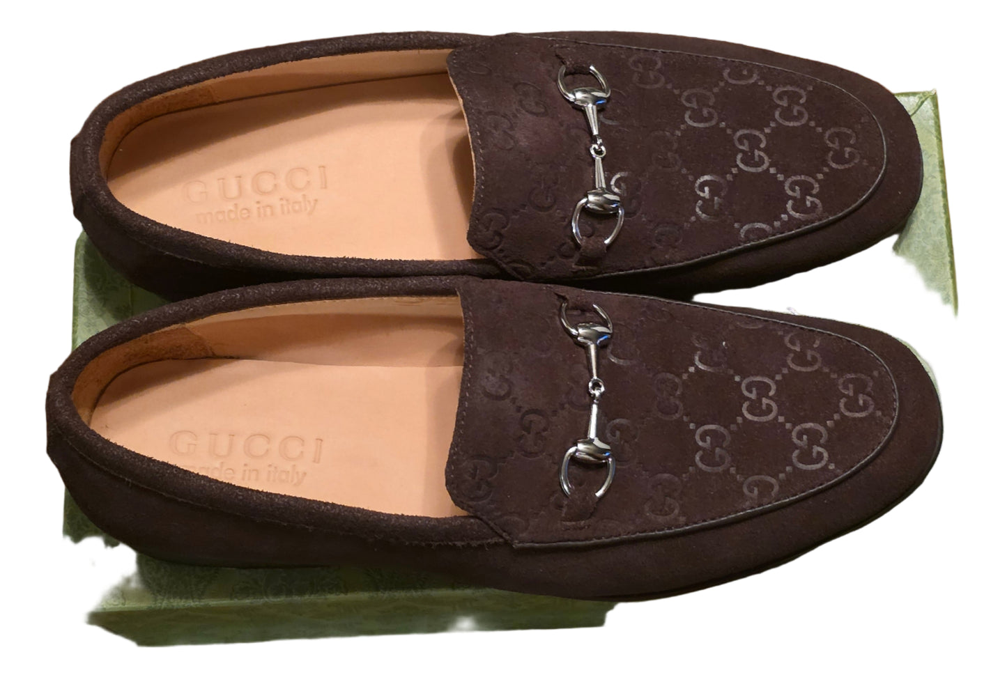 Men's Gucci Jordaan Dark Brown loafer with GG Embossed,Mens Size 10